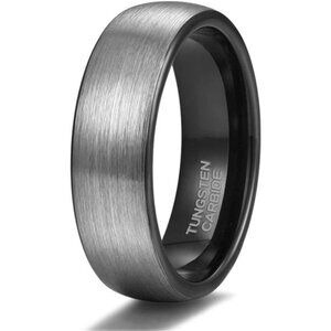 4mm 6mm 8mm Tungsten Rings for Men Women Engagement Wedding Band Brushed Black